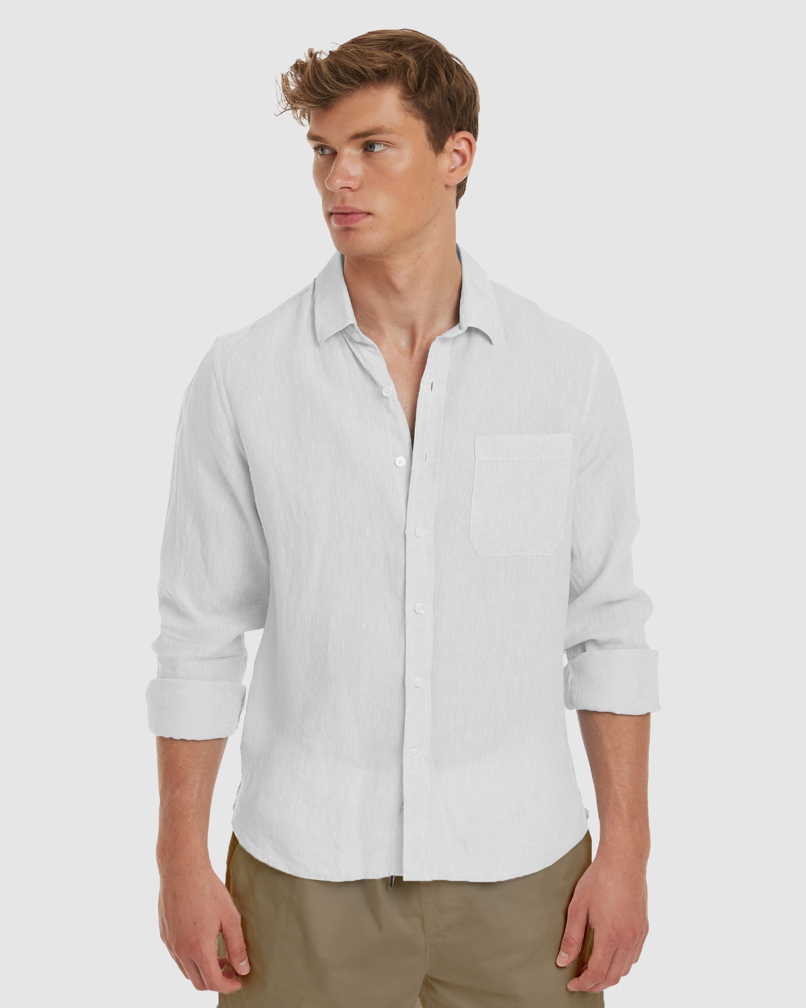 Tommy bahama mens discount white linen shirt