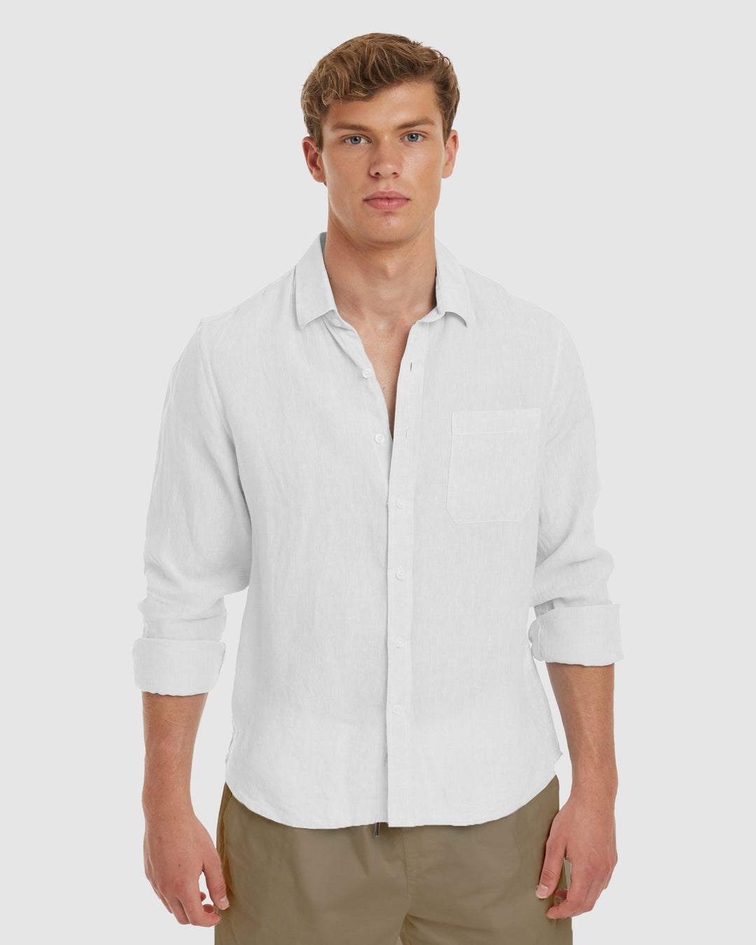 Ravello No Tuck White Linen Shirt - Slim Fit