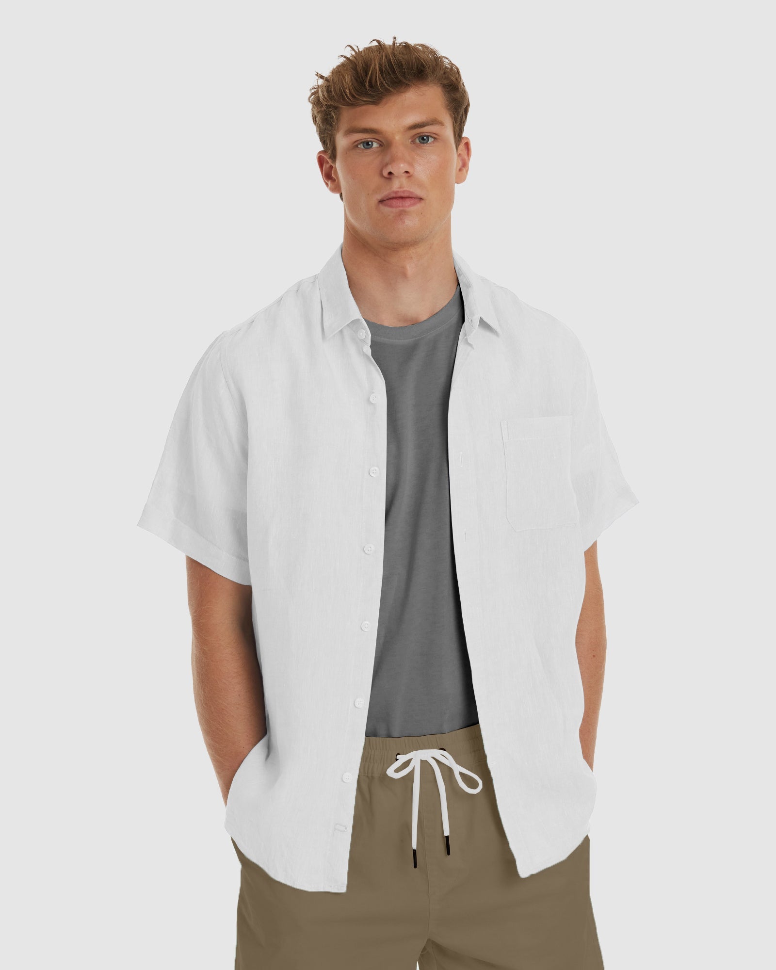Mens fitted white short sleeve dress shirts store