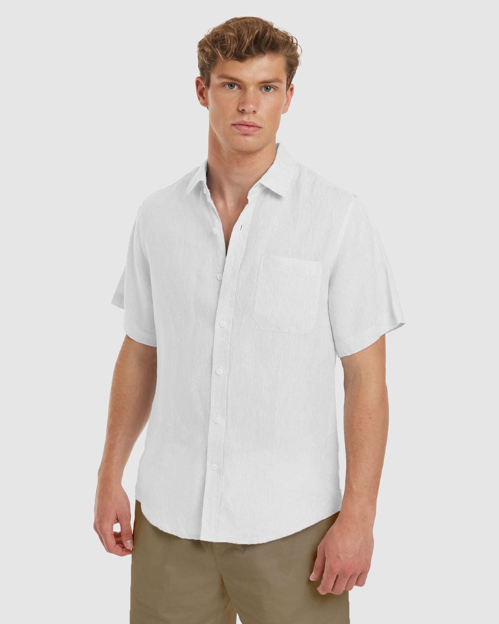 White short sales sleeve dress shirt