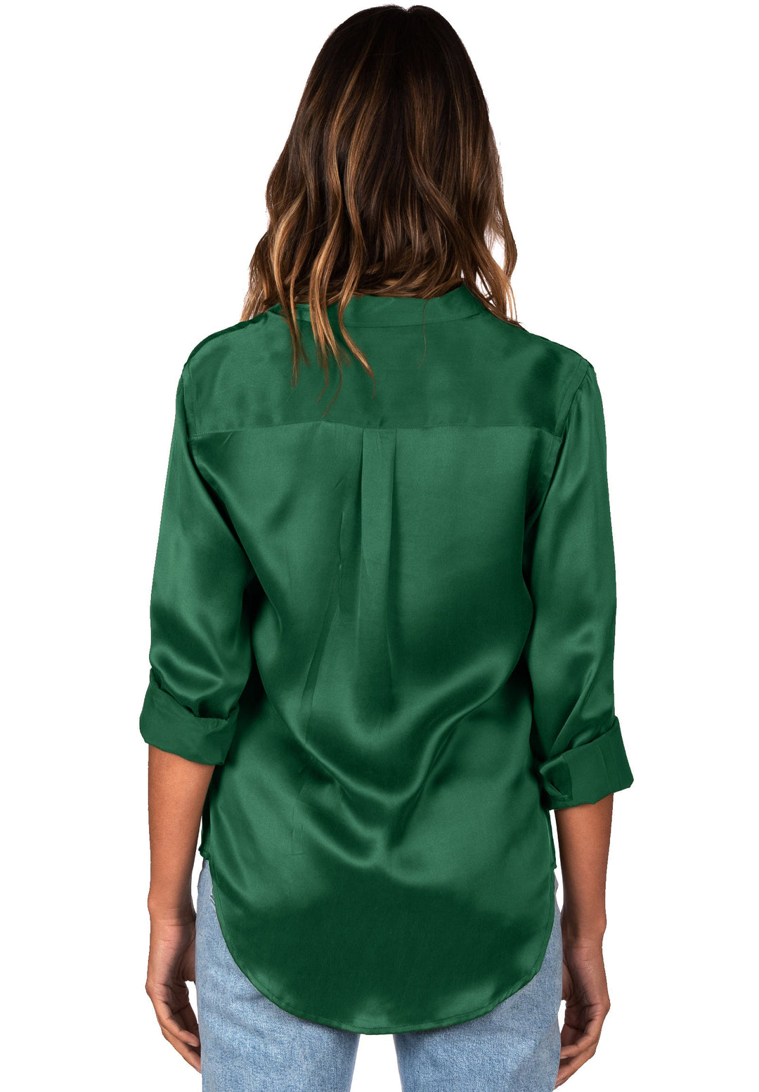 Fashion Emerald Green Dress Shirt Womens Satin-Silk Emerald Green Classic Fit Charmeuse Silk Shirt Fashion Emerald Green Dress Shirt Womens Satin-Silk Emerald Green Classic Fit Charmeuse Silk Shirt