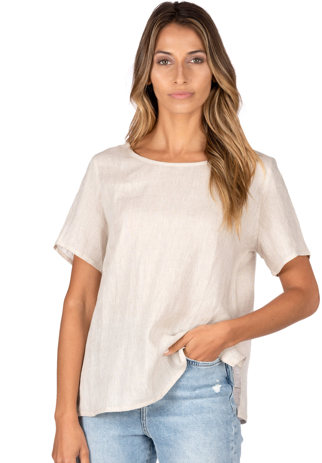 Teena-Linen Natural Linen T-Shirt