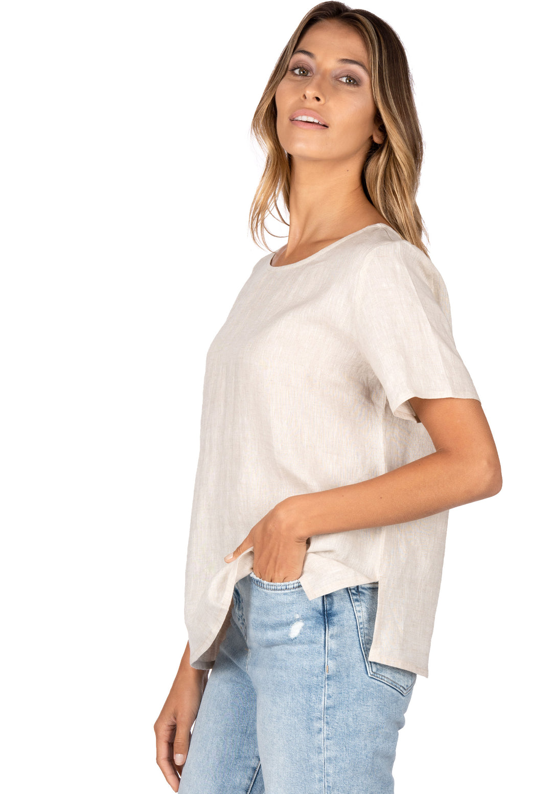 Teena Natural, Linen T-Shirt