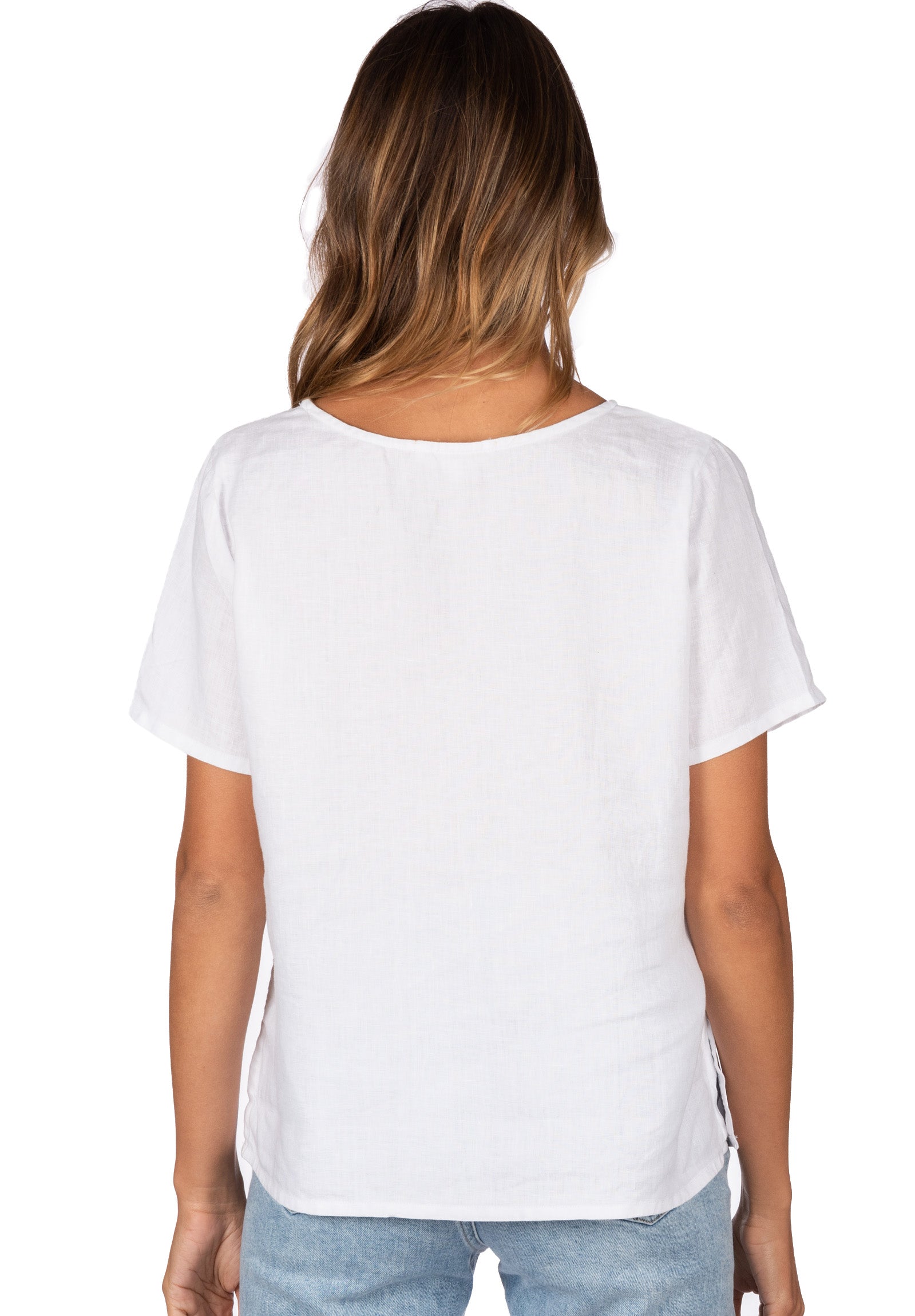 White linen t shirt sales