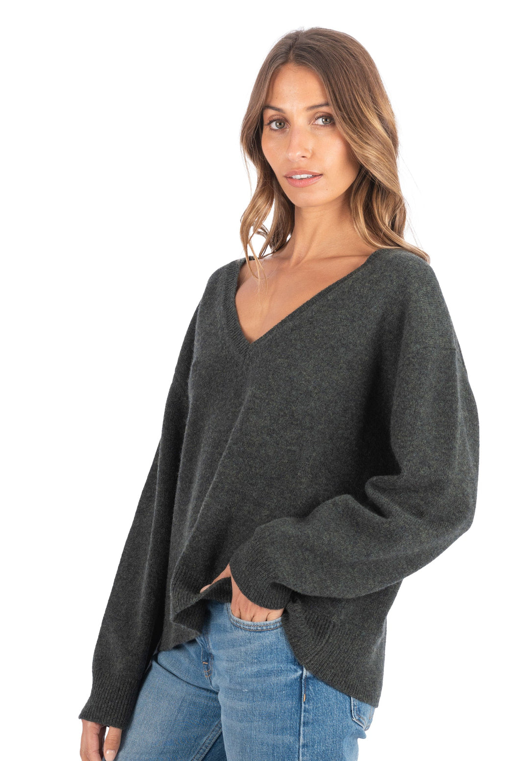 Valentina Green Pure Merino Wool Oversized Sweater