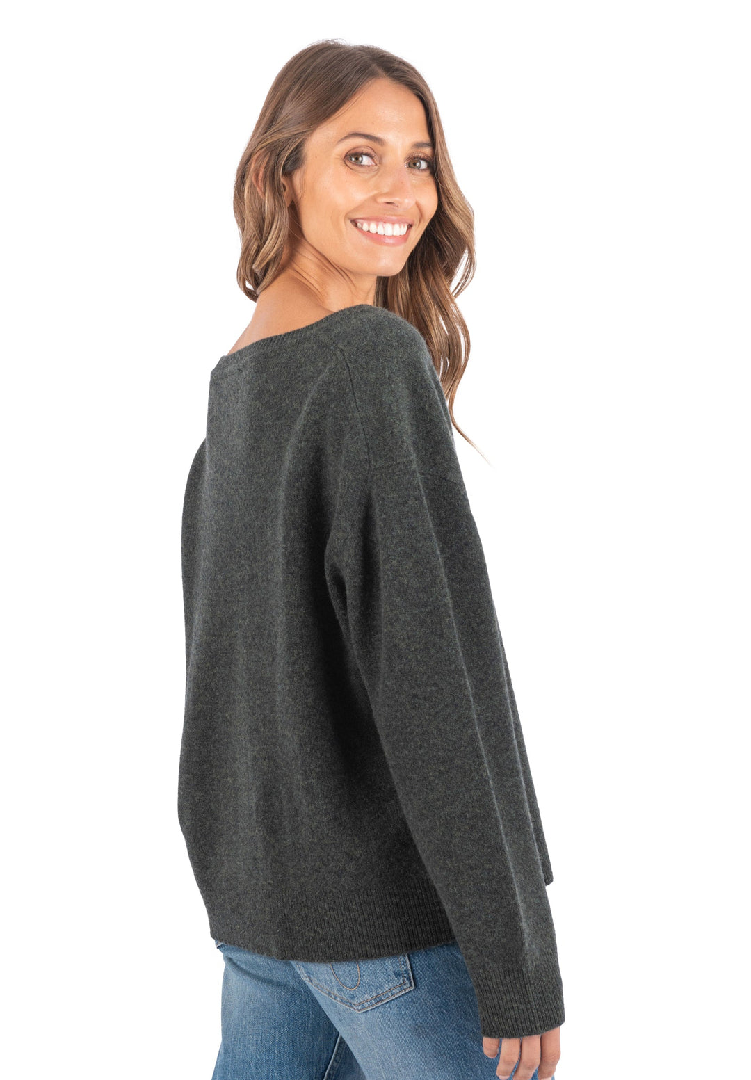 Valentina Green Pure Merino Wool Oversized Sweater